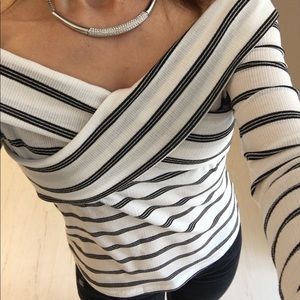 Off The Shoulder Striped Top
